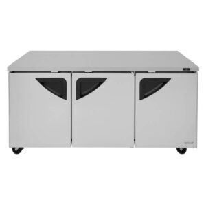 Turbo Air TUR-72SD-N 72″ 3-Section Undercounter Refrigerator w/ 3 Doors, 18.8 cu. ft.