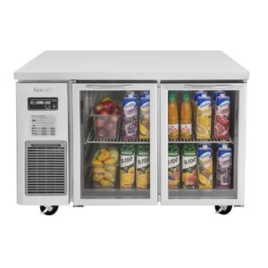 Turbo Air JUR-48-G-N 47″ 2-Section Undercounter Refrigerator w/ 2 Glass Doors, 10.6 cu. ft.