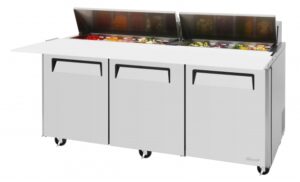 Turbo Air MST-72-18-N 72″ Three Section Sandwich / Salad Prep Table w/ 3 Doors, 18 Pans