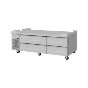 Turbo Air PRCBE-72R-N-FT 72″ 4 Drawers Refrigerated Chef Base, Flat Top, 12 cu. ft.