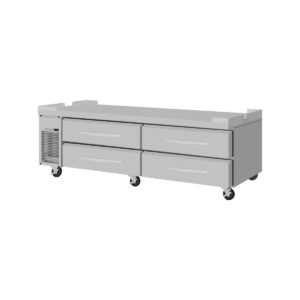 Turbo Air PRCBE-84F-N-FT 84″ 4 Drawers Pro Series Freezer Chef Base, Flat Top, 14.75 cu. ft.
