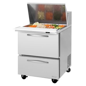 Turbo Air PST-28-12-D2-N 27″ Mega Top Sandwich/Salad Prep Table w/ 2 Drawers, 12 Pans