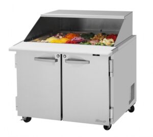 Turbo Air PST-36-15-N-SL 36″ Mega Top Sandwich/Salad Prep Table w/ 2 Doors, 15 Pans