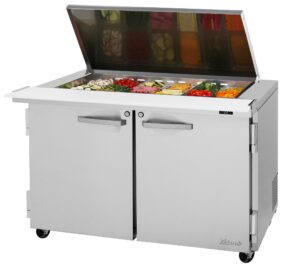 Turbo Air PST-48-18-N-FL 48″ Mega Top Sandwich/Salad Prep Table w/ 2 Doors, 18 Pans