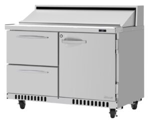 Turbo Air PST-48-D2R(L)-FB-N 48″ Sandwich / Salad Prep Table w/ 2 Drawers & 1 Door, 12 Pans