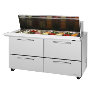 Turbo Air PST-60-24-D4-N 60″ Mega Top Sandwich/Salad Prep Table w/ 4 Drawers, 24 Pans