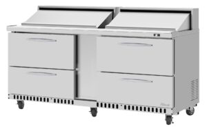 Turbo Air PST-72-D4-FB-N 72″ Mega Top Sandwich/Salad Prep Table w/ 4 Drawers, 18 Pans