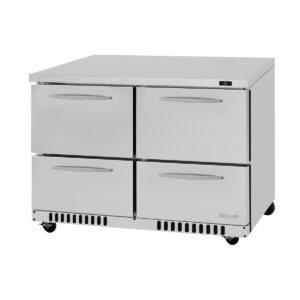 Turbo Air PUR-48-D4-FB-N 48" 2-Section Undercounter Refrigerator w/ 4 Drawers, 11 cu. ft.