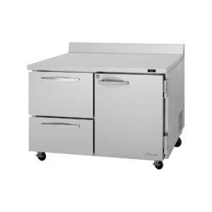 Turbo Air PWR-48-D2R(L)-N 48″ 2-Section Worktop Refrigerator w/ 1 Door & 2 Drawers, 12.2 cu. ft.