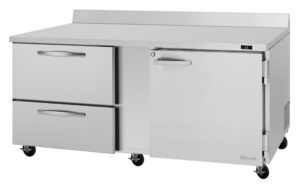 Turbo Air PWR-72-D2R(L)-N 72″ 2-Section Worktop Refrigerator w/ 1 Door & 2 Drawers, 18.8 cu. ft.