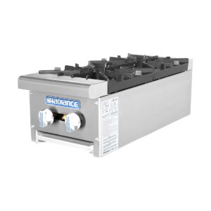Turbo Air TAHP-12-2 12″ Countertop Gas Hotplate with (2) Burners, Manual Control, 64.000 BTU