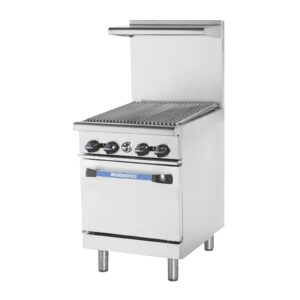 Turbo Air TAR-24RB 24″ Natural Gas Restaurant Range w/ 24″ Charbroiler, (1) Space Saver Oven, 95.000 BTU