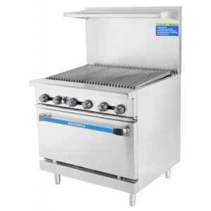 Turbo Air TAR-36RB 36″ Natural Gas Restaurant Range w/ 36″ Full Radiant Charbroiler, (1) Standard Oven, 125.000 BTU