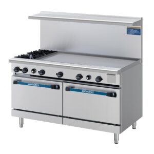 Turbo Air TARG-2B48G 60″ Gas Restaurant Range w/ (2) Open Burners, 48″ Griddle Right, (1) Standard Oven, 215.000 BTU