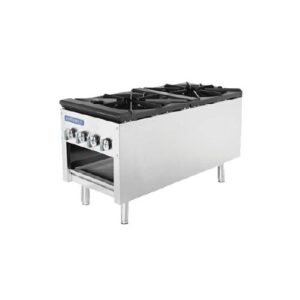 Turbo Air TASP-18-D 18″ Gas Stock Pot Range w/ (2) Three Ring Burners, Front to Back Design, 158,000 BTU