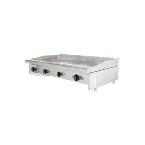 Turbo Air TATG-48 48″ Countertop Thermostatic Gas Griddle, 1″ Steel Plate, 88.000 BTU