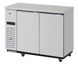 Turbo Air TBB-24-48SSD-N6 Refrigerated Back Bar Cabinet w/ 12.2 Cu Ft, 2 Solid Doors, Side Mount