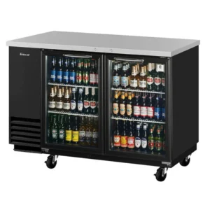 Turbo Air TBB-2SGD-N 58″ Two Section Back Bar Cooler with Glass Door, 19 cu. ft.
