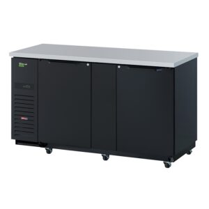 Turbo Air TBB-3SBD-N6 69″ Super Deluxe Back Bar Cooler with Solid Door, Two Section, 23 cu. ft.