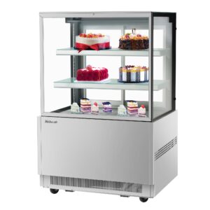Turbo Air TBP36-54FN-S 35″ Refrigerated Bakery Display Case, Self-Contained Straight Glass Full Service with 2 Shelves, 1/3 HP-Stainless Steel