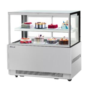 Turbo Air TBP60-46FN-S 59″ Refrigerated Bakery Display Case, Self-Contained Straight Glass Full Service with 1 Shelf, 3/4 HP-Stainless Steel