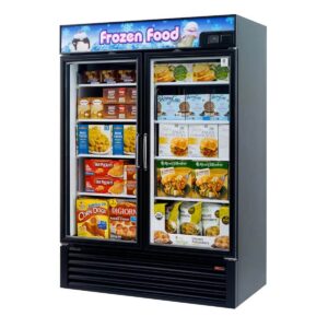 Turbo Air TGF-49FB-N 54″ Two Glass Door Freezer Merchandiser, White or Black, 40 cu. ft.
