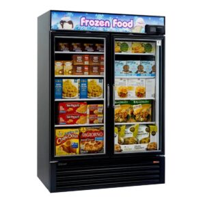 Turbo Air TGF-49FB-N 54″ Two Glass Door Freezer Merchandiser, White or Black, 40 cu. ft.