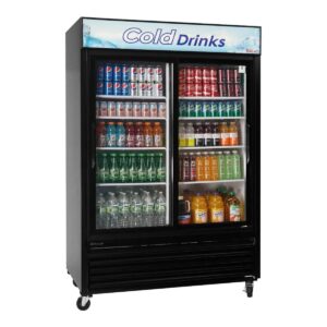 Turbo Air TGM-48RB-N 55″ 2-Section Merchandiser Refrigerator w/ Sliding Glass Door, 44 cu. ft.