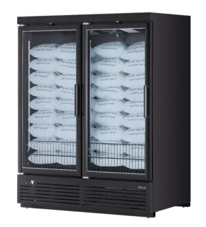 Turbo Air TJMI-55SDW(B)-N 65″ Indoor Ice Merchandiser w/ Glass Door, Auto Defrost, 60 cu. ft.