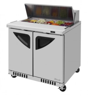 Turbo Air TST-36SD-FB-N 36″ Two Section Sandwich / Salad Prep Table w/ 2 Doors, 10 Pans