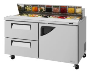 Turbo Air TST-60SD-D2R-N 60″ Sandwich / Salad Prep Table w/ 2 Drawers & 1 Door, 16 Pans