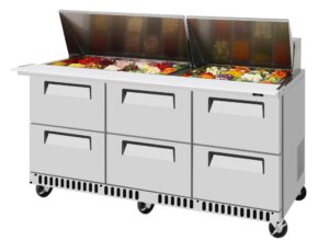 Turbo Air TST-72SD-30-D6-FB-N 72″ Mega Top Sandwich/Salad Prep Table w/ 6 Drawers, 30 Pans