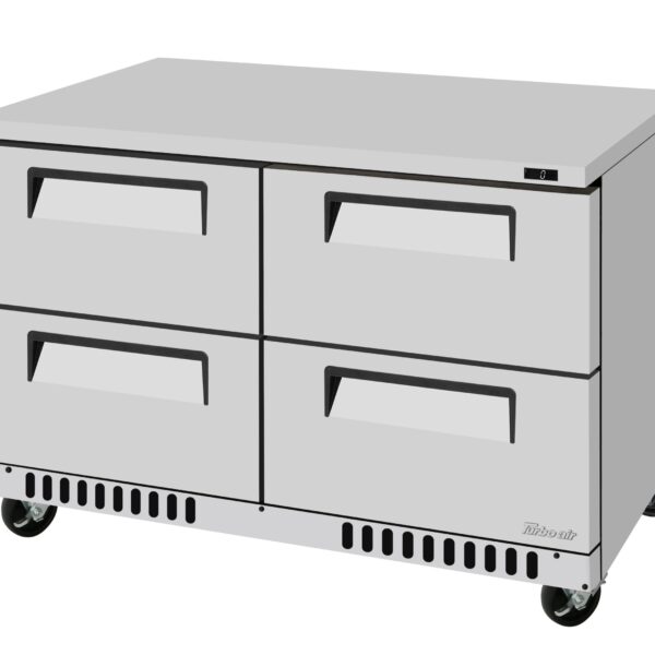 Turbo Air TUF-48SD-D4-FB-N 48" 2-Section Undercounter Freezer w/ 4 Drawers, 14.8 cu. ft.