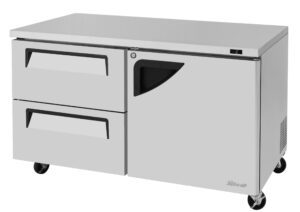 Turbo Air TUF-60SD-D2R-N 60″ 2-Section Undercounter Freezer w/ 2 Drawers & 1 Door, 17 cu. ft.