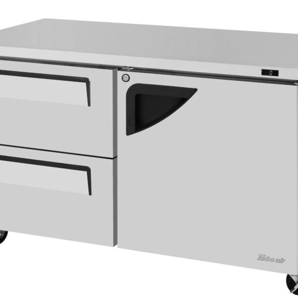 Turbo Air TUF-60SD-D2R-N 60" 2-Section Undercounter Freezer w/ 2 Drawers & 1 Door, 17 cu. ft.