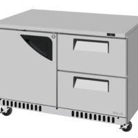 Turbo Air TUR-48SD-D2R(L)-FB-N 48" 2-Section Undercounter Refrigerator w/ 2 Drawers & 1 Door