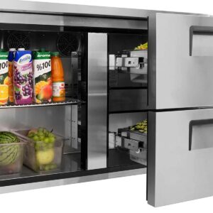 Turbo Air TUR-60SD-D2-N 60″ 2-Section Undercounter Refrigerator w/ 2 Drawers & 1 Door