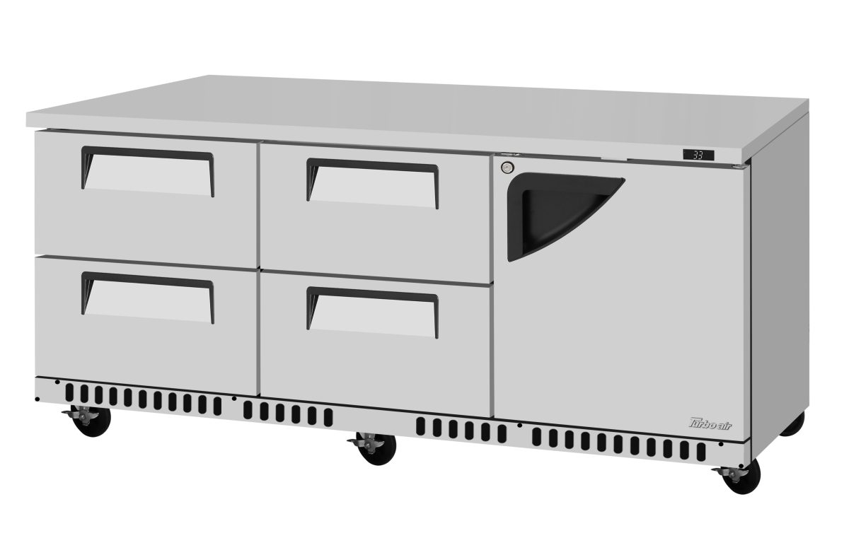 Turbo Air TUR-72SD-D4R(L)-FB-N Reach-In Undercounter Refrigerator - Image 1