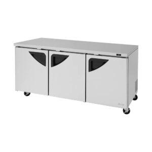 Turbo Air TUR-72SD-N 72″ 3-Section Undercounter Refrigerator w/ 3 Doors, 18.8 cu. ft.