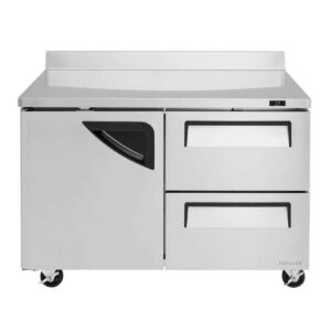 Turbo Air TWF-48SD-D2-N 48″ 2-Section Worktop Freezer w/ 2 Drawers & 1 Door, 12 cu. ft.