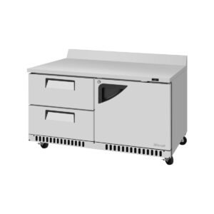Turbo Air TWR-60SD-D2R(L)-FB-N 60″ 2-Section Worktop Refrigerator w/ 1 Door & 2 Drawers