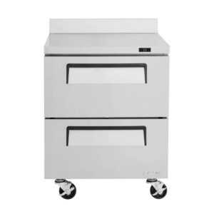 Turbo Air TWR-28SD-D2-N 27″ 1-Section Worktop Refrigerator w/ 2 Drawers, 7 cu. ft.