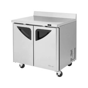 Turbo Air TWR-36SD-N6 36″ 2-Section Worktop Refrigerator w/ 2 Doors, 9 cu. ft.
