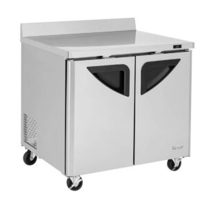 Turbo Air TWR-36SD-N6 36″ 2-Section Worktop Refrigerator w/ 2 Doors, 9 cu. ft.