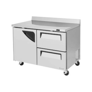 Turbo Air TWR-48SD-D2-N 48″ 2-Section Worktop Refrigerator w/ 1 Door & 2 Drawers, 12 cu. ft.