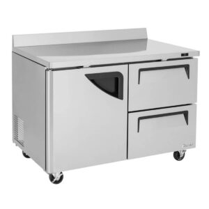 Turbo Air TWR-48SD-D2-N 48″ 2-Section Worktop Refrigerator w/ 1 Door & 2 Drawers, 12 cu. ft.