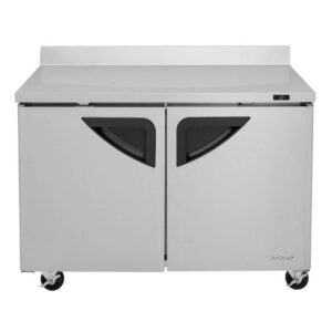 Turbo Air TWR-48SD-N 48″ 2-Section Worktop Refrigerator w/ 2 Doors, 12 cu. ft.