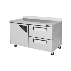 Turbo Air TWR-60SD-D2-N 60″ 2-Section Worktop Refrigerator w/ 1 Door & 2 Drawers, 16 cu. ft.