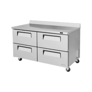 Turbo Air TWR-60SD-D4-N 60″ 2-Section Worktop Refrigerator w/ 4 Drawers, 16 cu. ft.