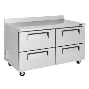 Turbo Air TWR-60SD-D4-N 60″ 2-Section Worktop Refrigerator w/ 4 Drawers, 16 cu. ft.